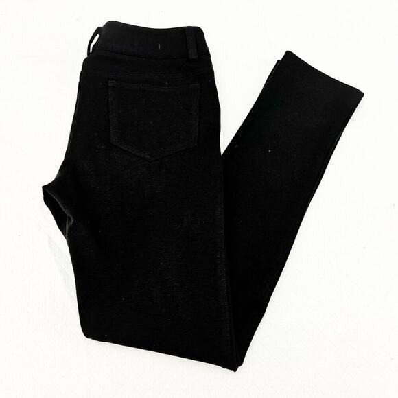 Alice + Olivia Black Stretch Pull-on Legging Skinny Denim Jean Pants Size 8 - Picture 8 of 8